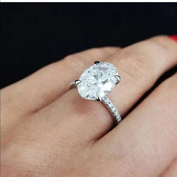 NEW 925 bridal oval engagement ring size 8 - Picture 5 of 5